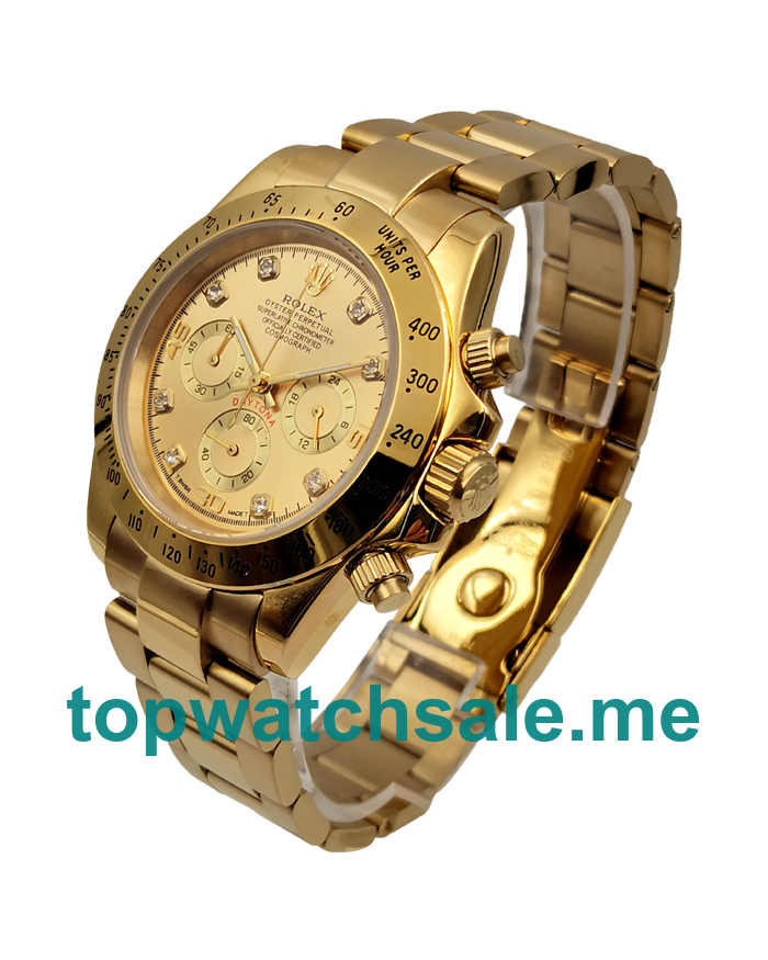 UK AAA Rolex Daytona 116528 40 MM Champagne Dials Men Replica Watches