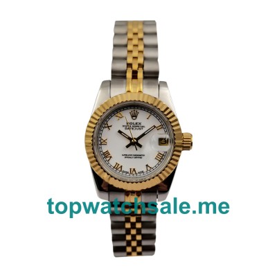 UK AAA Rolex Lady-Datejust 179173 26 MM White Dials Women Replica Watches