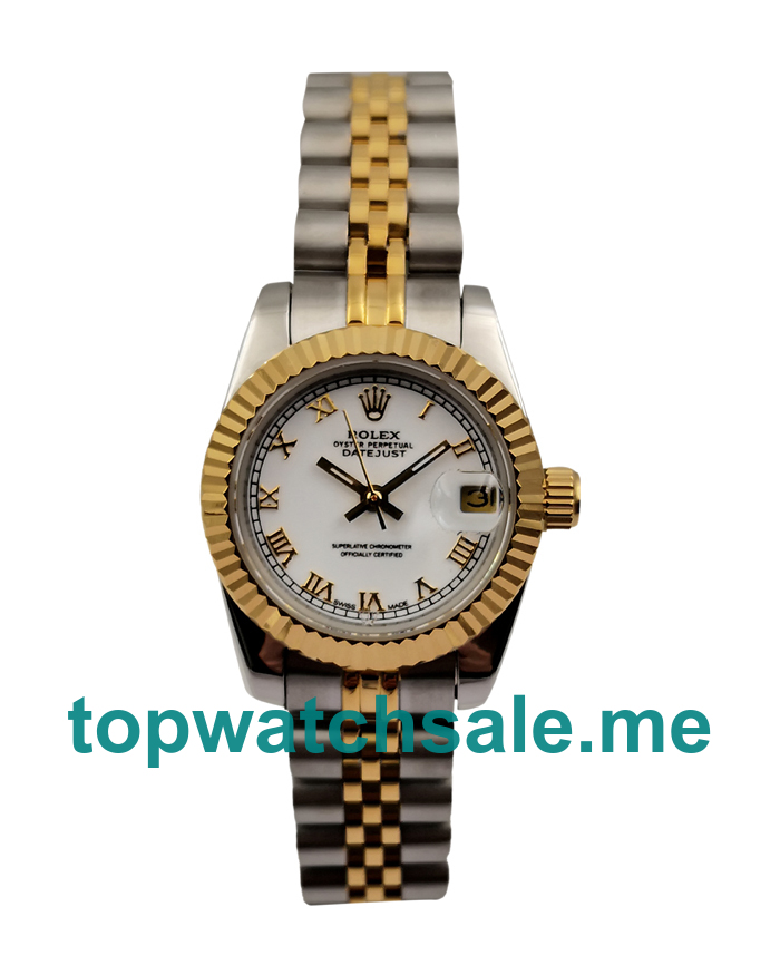 UK AAA Rolex Lady-Datejust 179173 26 MM White Dials Women Replica Watches