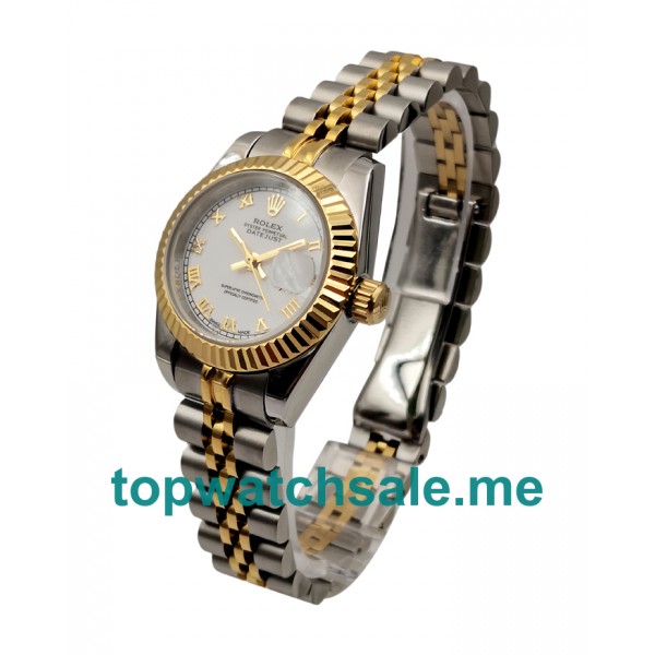 UK AAA Rolex Lady-Datejust 179173 26 MM White Dials Women Replica Watches