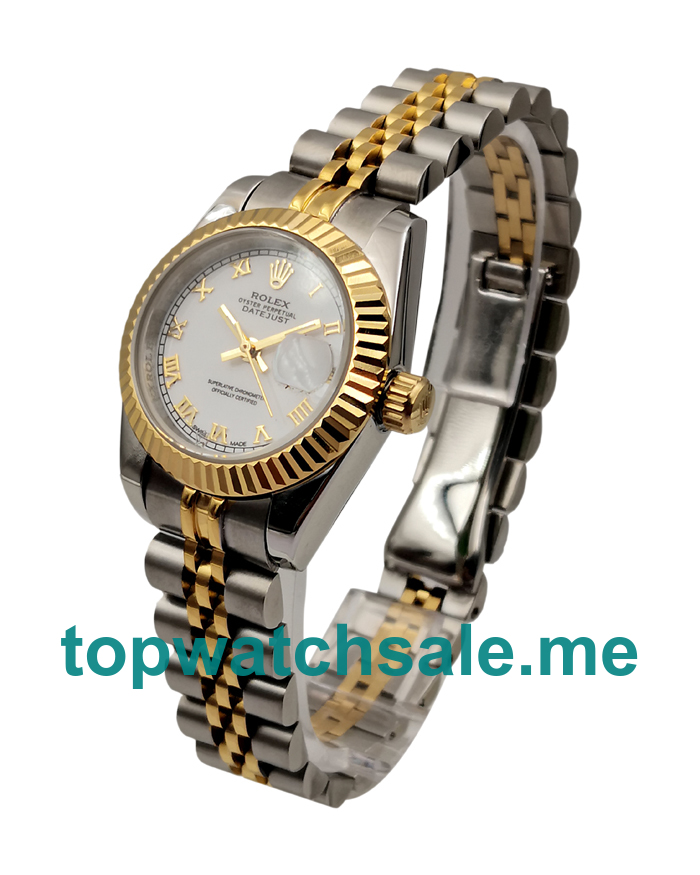 UK AAA Rolex Lady-Datejust 179173 26 MM White Dials Women Replica Watches