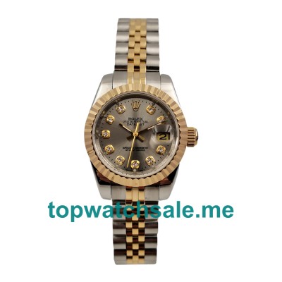 UK AAA Rolex Lady-Datejust 69173 26 MM Grey Dials Women Replica Watches