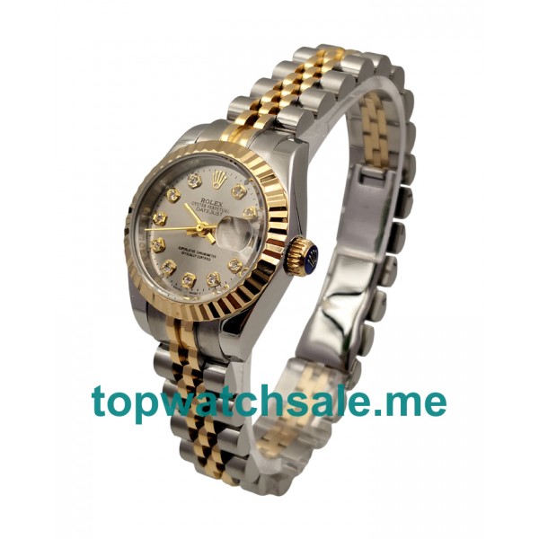 UK AAA Rolex Lady-Datejust 69173 26 MM Grey Dials Women Replica Watches