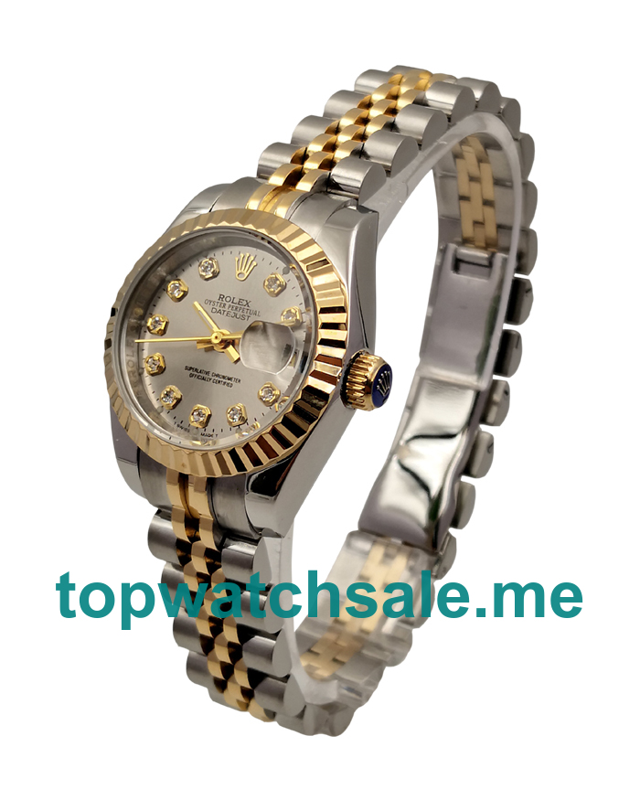 UK AAA Rolex Lady-Datejust 69173 26 MM Grey Dials Women Replica Watches