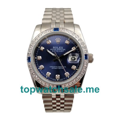 UK AAA Rolex Datejust 16234 36 MM Blue Dials Men Replica Watches