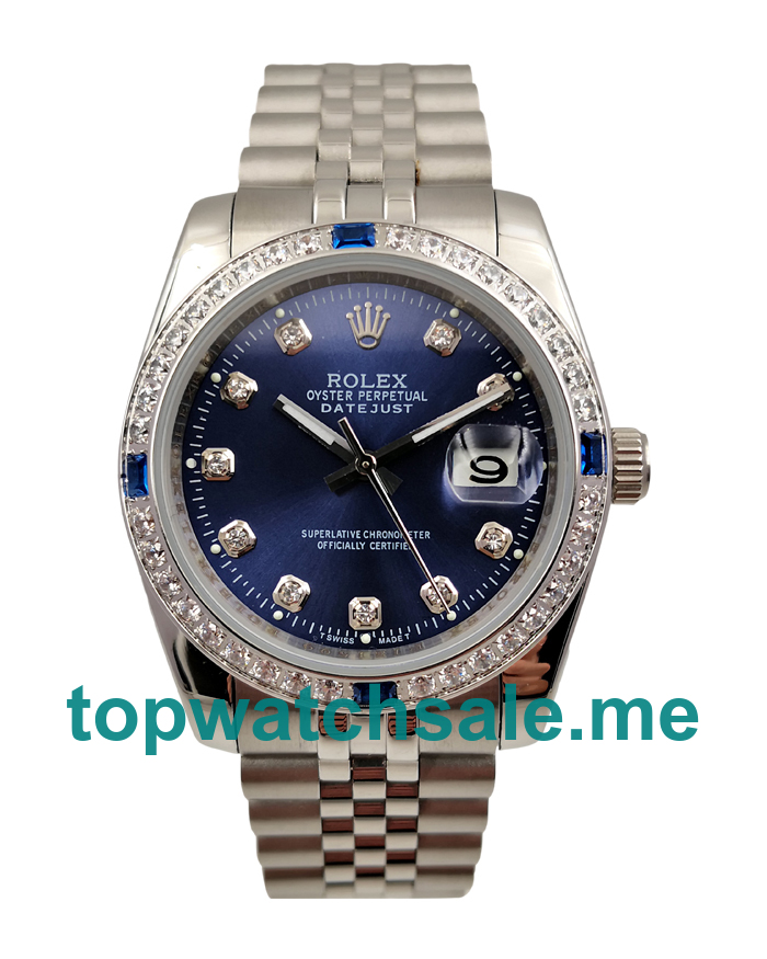 UK AAA Rolex Datejust 16234 36 MM Blue Dials Men Replica Watches