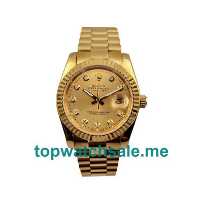 UK AAA Rolex Datejust 16238 36 MM Champagne Dials Men Replica Watches