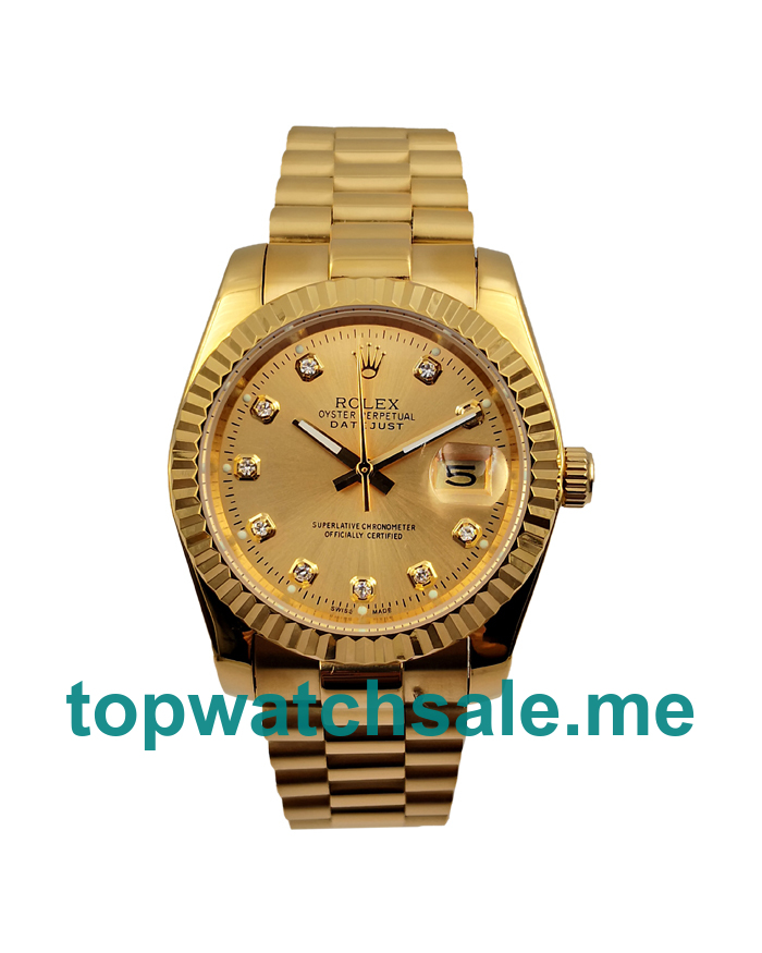 UK AAA Rolex Datejust 16238 36 MM Champagne Dials Men Replica Watches