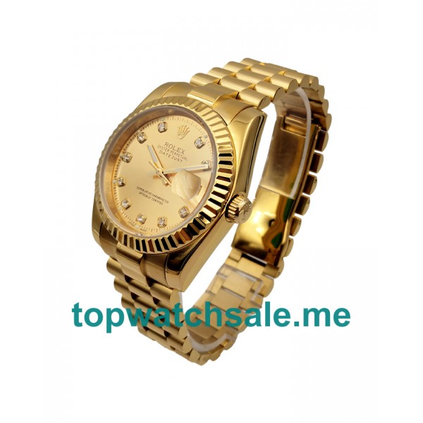 UK AAA Rolex Datejust 16238 36 MM Champagne Dials Men Replica Watches