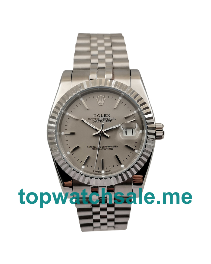 UK AAA Rolex Datejust 16234 36 MM Grey Dials Men Replica Watches