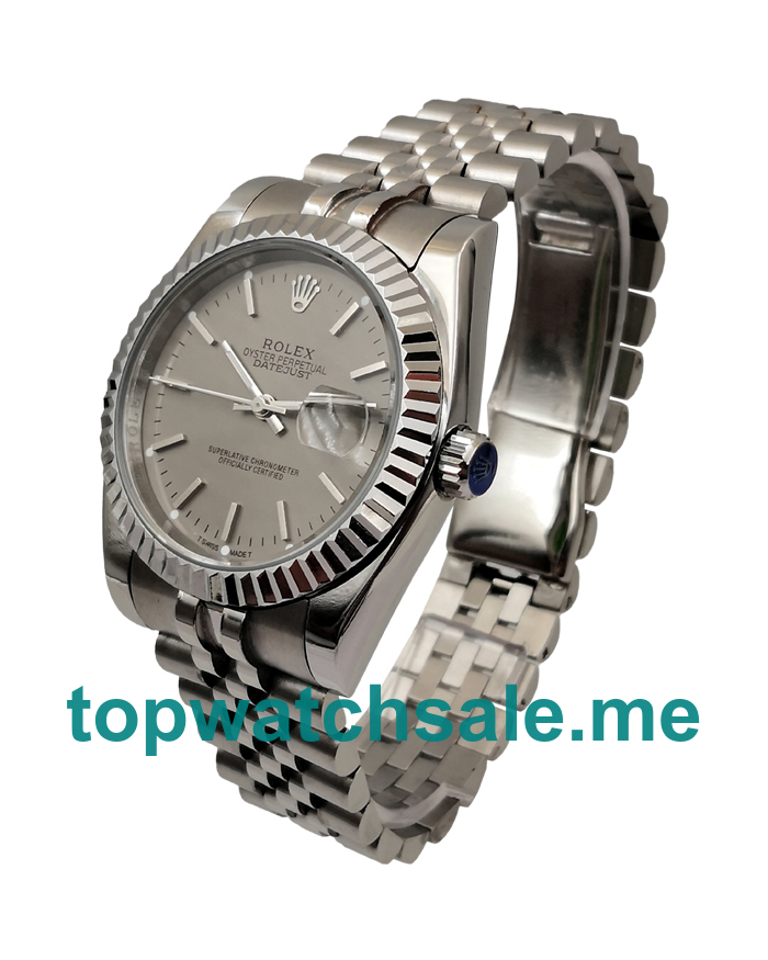 UK AAA Rolex Datejust 16234 36 MM Grey Dials Men Replica Watches