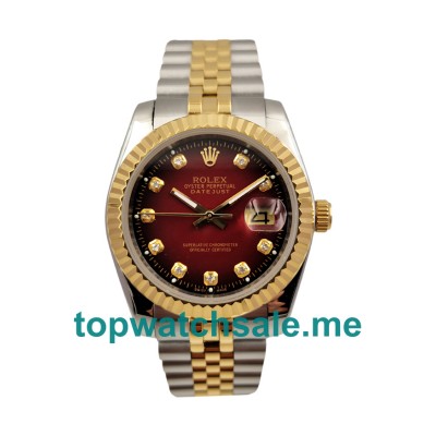 UK AAA Rolex Datejust 16233 36 MM Red Dials Men Replica Watches