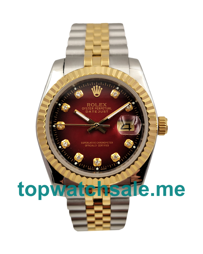 UK AAA Rolex Datejust 16233 36 MM Red Dials Men Replica Watches