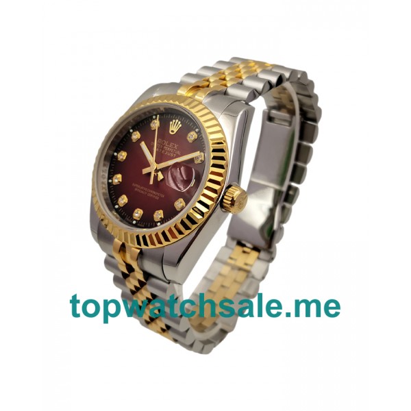 UK AAA Rolex Datejust 16233 36 MM Red Dials Men Replica Watches