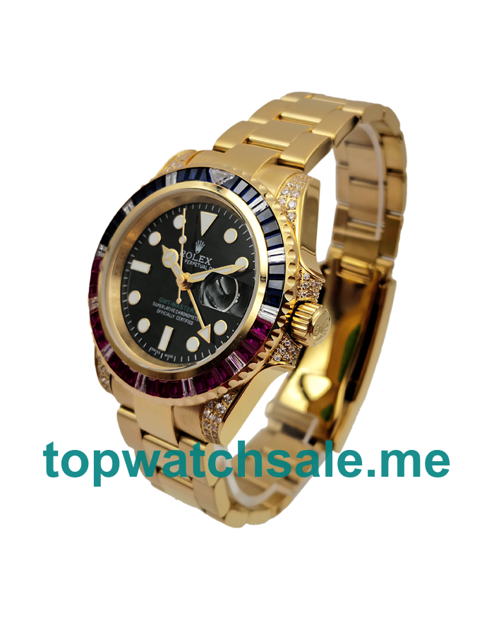 UK AAA Rolex GMT-Master II 116758 40 MM Black Dials Men Replica Watches