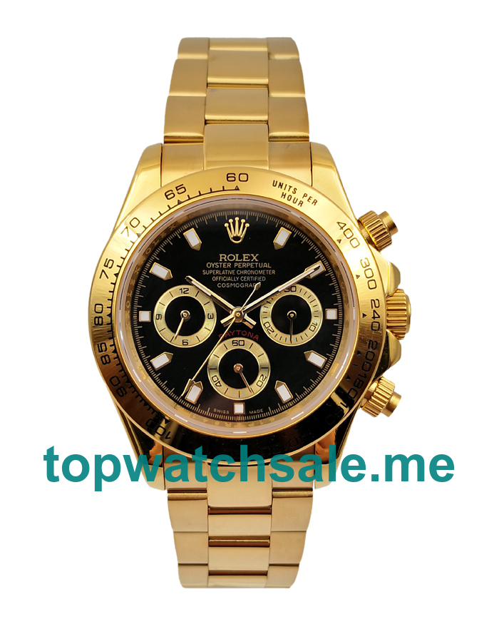 UK AAA Rolex Daytona 116508 40 MM Black Dials Men Replica Watches