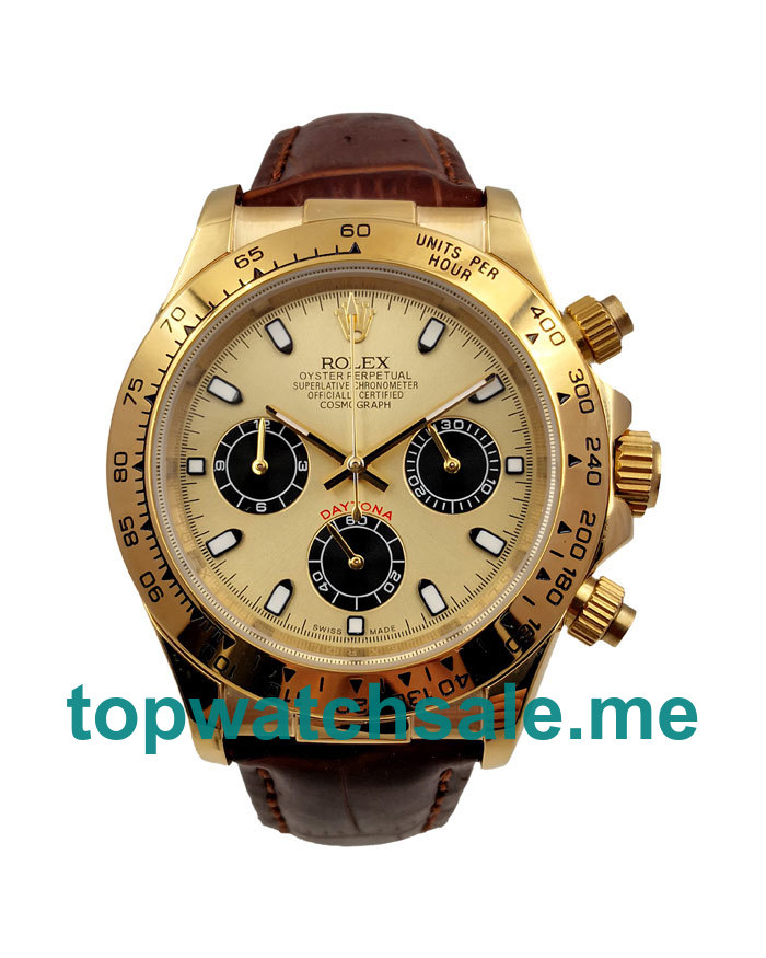 UK AAA Rolex Daytona 116508 40 MM Champagne Dials Men Replica Watches