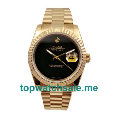 UK AAA Rolex Datejust 16018 36 MM Black Dials Men Replica Watches