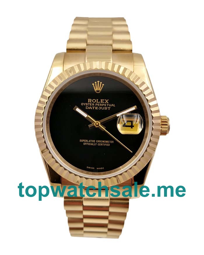 UK AAA Rolex Datejust 16018 36 MM Black Dials Men Replica Watches