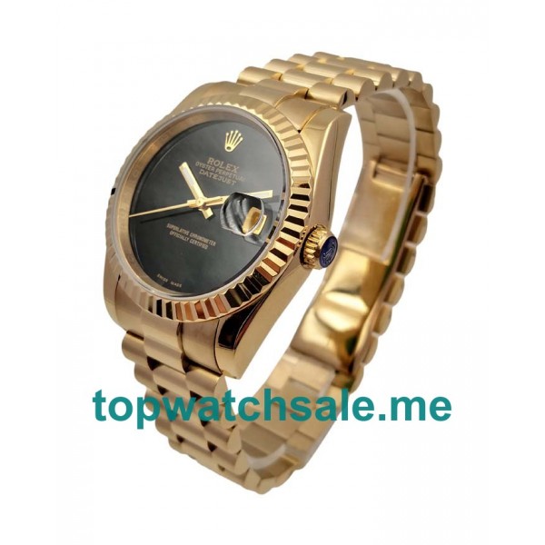UK AAA Rolex Datejust 16018 36 MM Black Dials Men Replica Watches