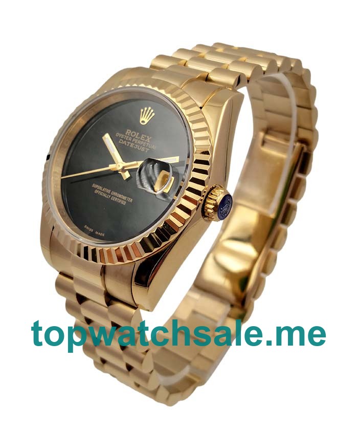 UK AAA Rolex Datejust 16018 36 MM Black Dials Men Replica Watches