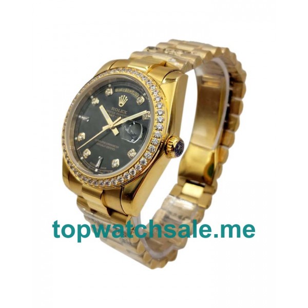 UK AAA Rolex Day-Date 18038 36 MM Black Dials Men Replica Watches