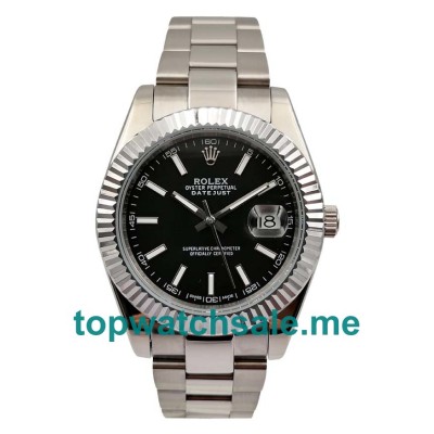 UK AAA Rolex Datejust II 116334 41 MM Black Dials Men Replica Watches 