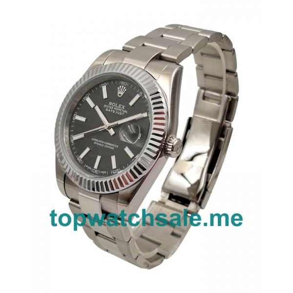 UK AAA Rolex Datejust II 116334 41 MM Black Dials Men Replica Watches 