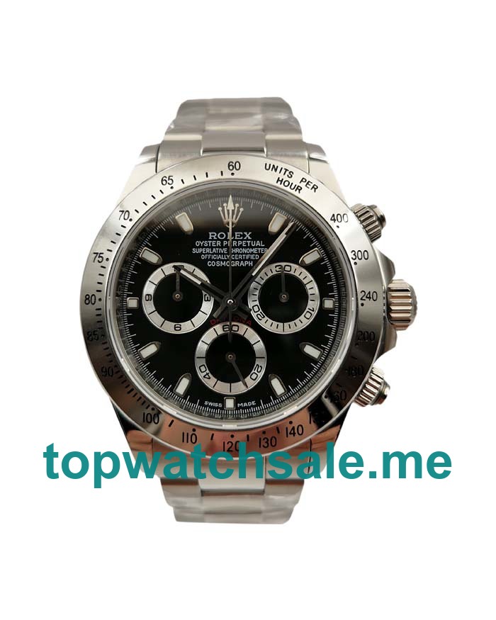 UK Swiss Made Rolex Daytona 116520 40 MM Black Dials Men Replica Watches