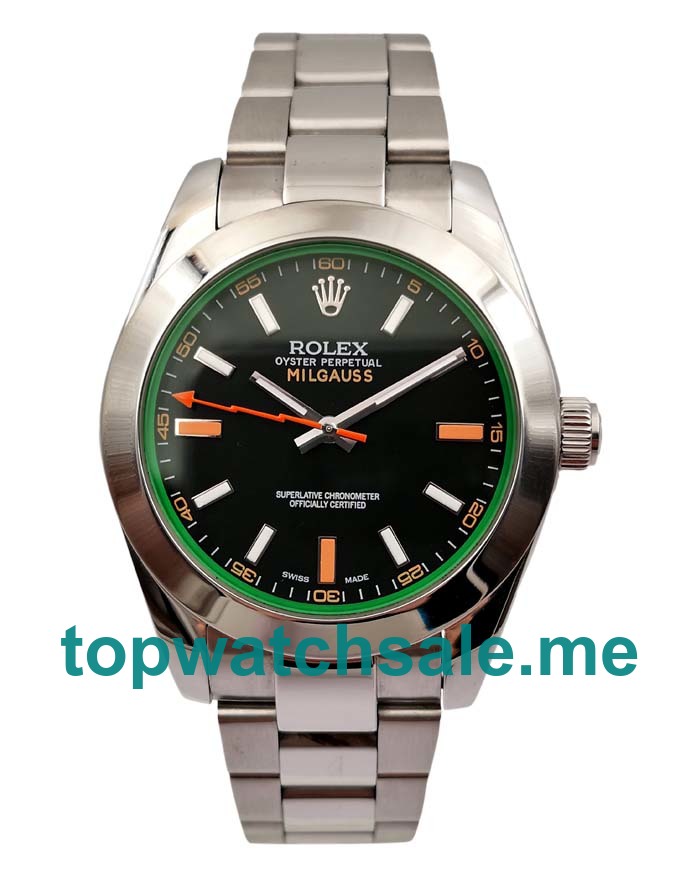 UK Swiss Made Rolex Milgauss 116400 GV 40 MM Black Dials Men Replica Watches