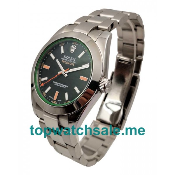 UK Swiss Made Rolex Milgauss 116400 GV 40 MM Black Dials Men Replica Watches