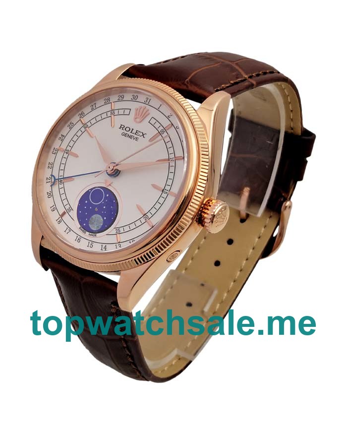 UK AAA Rolex Cellini 50535 39 MM White Dials Men Replica Watches