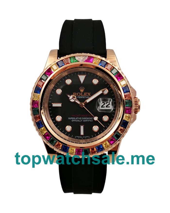 UK AAA Rolex Yacht-Master 116655 42 MM Black Dials Men Replica Watches